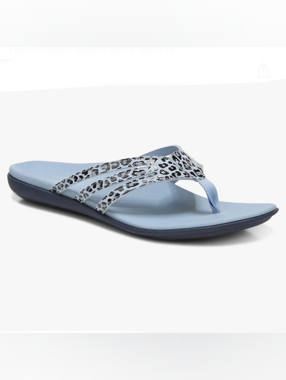 NIB Vionic Alta Orthotic Blue Pastel Leopard Print Sandals, Size 11M